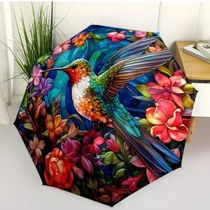 🆕️🐦☔️COLOUR BURST HUMMINGBIRD & FLORAL COMPACT UMBRELLA☔️🐦